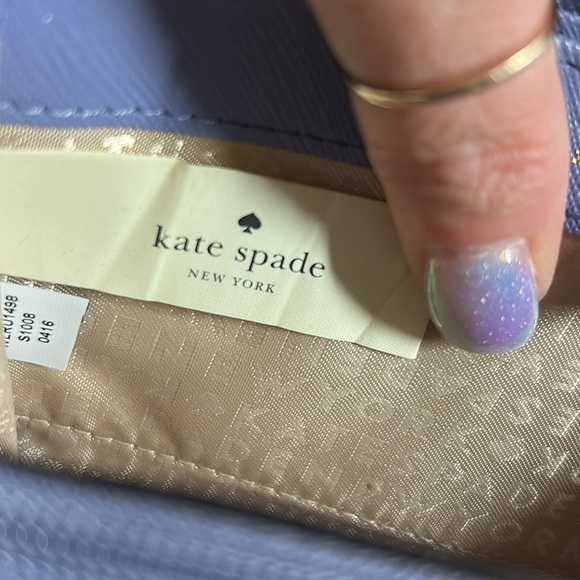 Kate Spade Blue/Purple Leather Zip Wallet - Picture 2 of 5
